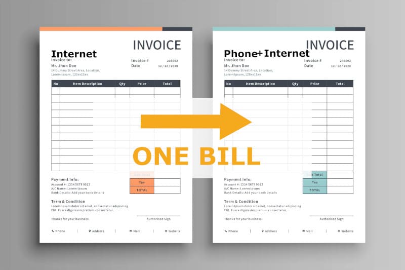 One Internet + Phone Bill